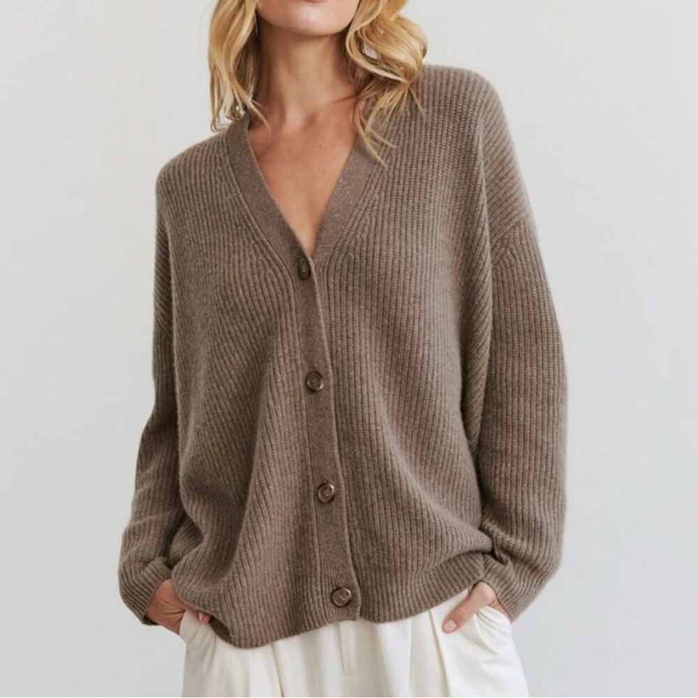 Jenni Kayne Cashmere Cocoon Cardigan - Undyed stone - Picture 2 of 10